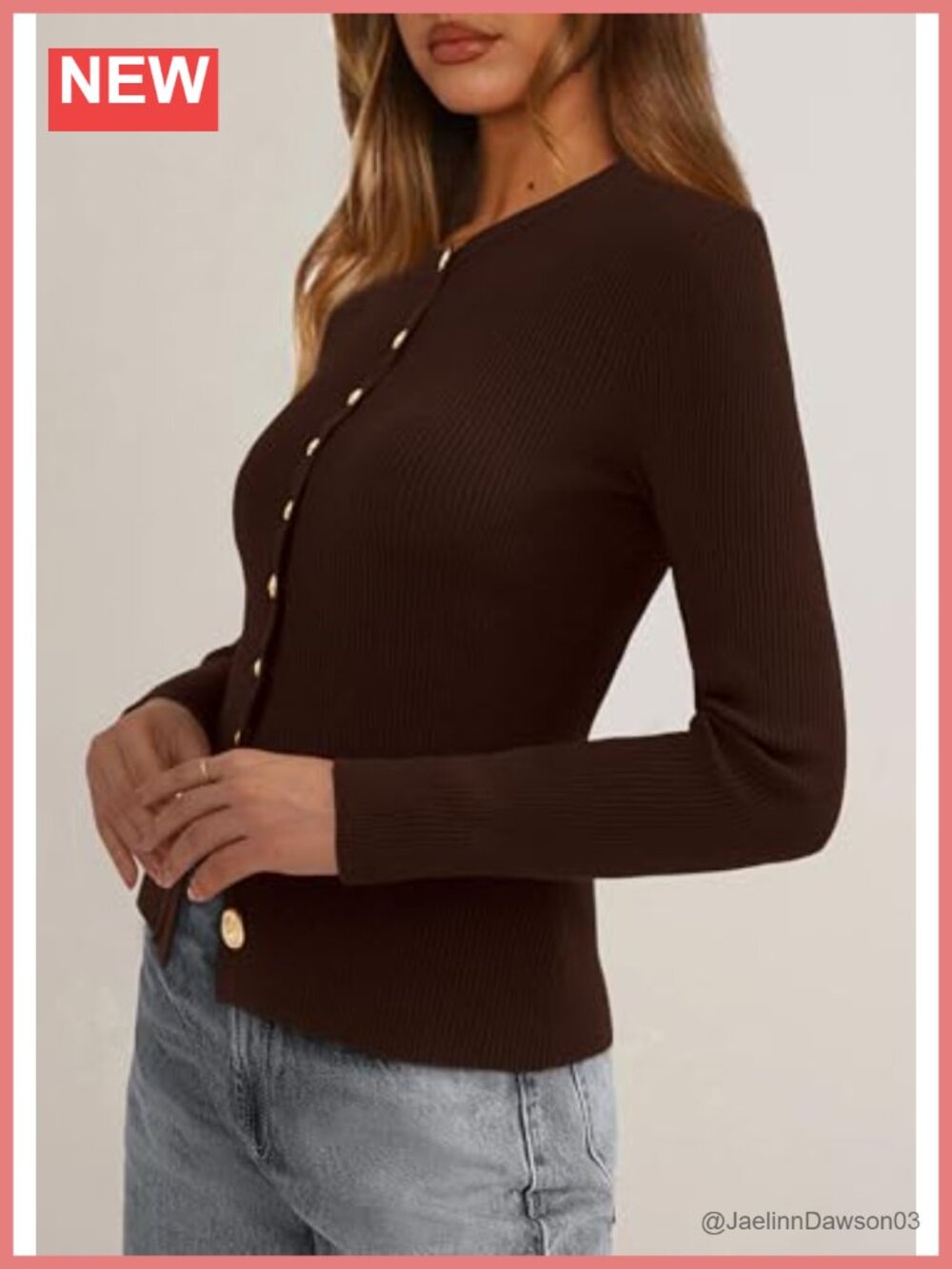 Lightweight Ribbed Knit Cardigan Sweater - Picture 2 of 6